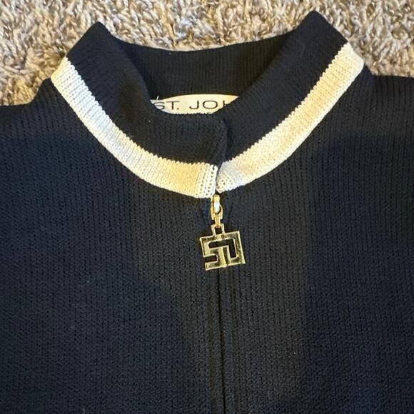 St. John Collection by Marie Grey Black Zip Up Sweater Jacket Size 4 - Picture 6 of 6